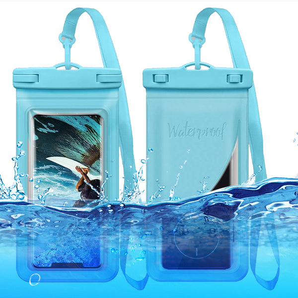 Waterproof Pouch Bag for 7.5 Cellphone IPX8 Floating PVC Clear Phone Dry Case with Card Holder