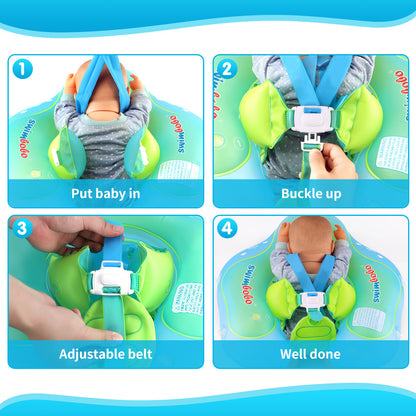 SWIMBOBO Inflatable Baby Swimming Ring Infant Float Lying Swimming Trainer with Sunshade