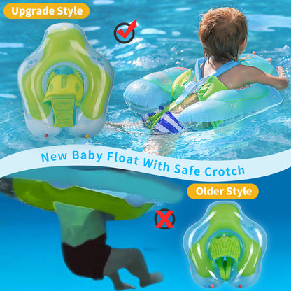 SWIMBOBO Inflatable Baby Swimming Ring Infant Float Lying Swimming Trainer with Sunshade