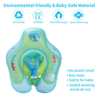 SWIMBOBO Inflatable Baby Swimming Ring Infant Float Lying Swimming Trainer with Sunshade