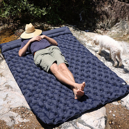 200x120CM Inflatable Sleeping Mat Built-in Foot Pump Compact Air Mattress with Pillow for Camping, Backpacking, Hiking