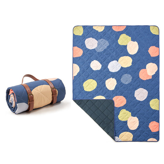 150*200cm Garden Lawn Blanket Outdoor Camping Mat Foldable Moisture-proof Pad (with PU Strap)