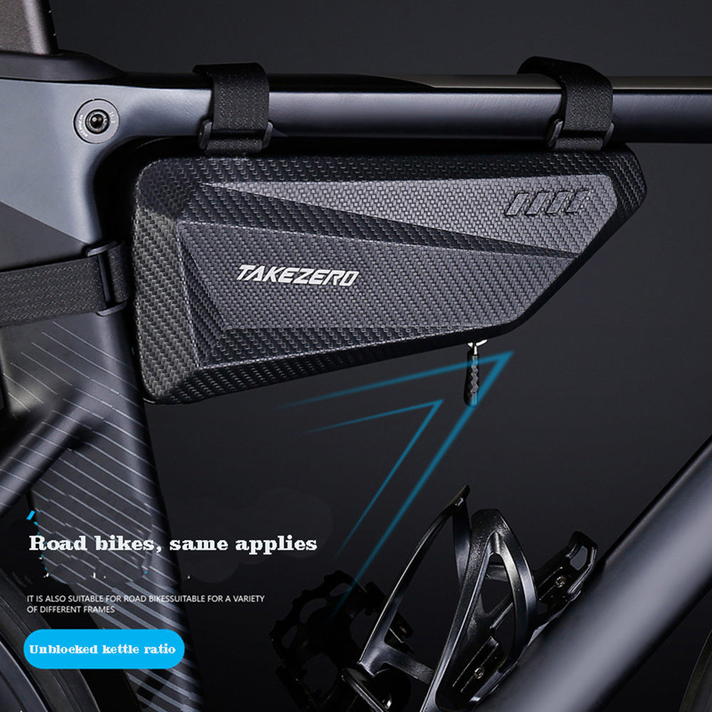 TAKEZERO TZ04 Mountain Bike Top Tube Front Bag MTB Mountain PU+EVA Cycling Phone Pouch