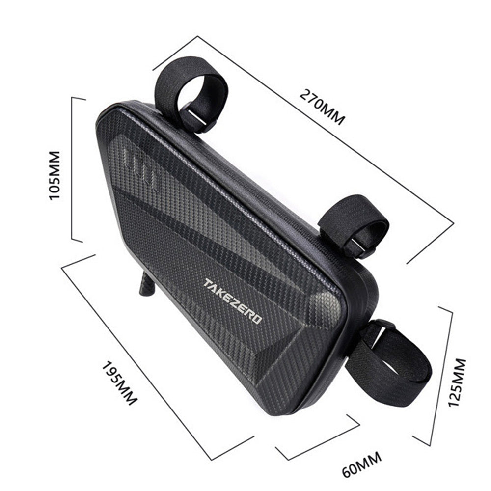 TAKEZERO TZ04 Mountain Bike Top Tube Front Bag MTB Mountain PU+EVA Cycling Phone Pouch