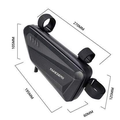 TAKEZERO TZ04 Mountain Bike Top Tube Front Bag MTB Mountain PU+EVA Cycling Phone Pouch