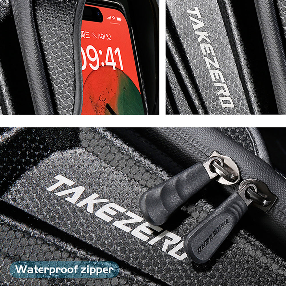 TAKEZERO TK03 PU+TPU Bicycle Cell Phone Bag EVA Hard Case for MTB, Road Bike Front Beam Tube Bag