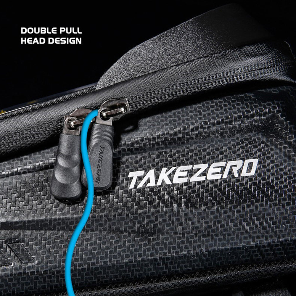 TAKEZERO TZ02 PU+TPU+EVA Hard Shell Bike Bag Mountain Bike Front Bar Zippered Phone Bag
