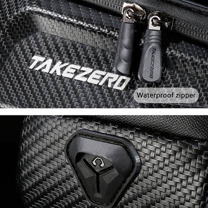 TAKEZERO TZ01 Waterproof Mountain Bike Front Bar Bag PU+TPU+Hard EVA Cell Phone Case for Bicycle