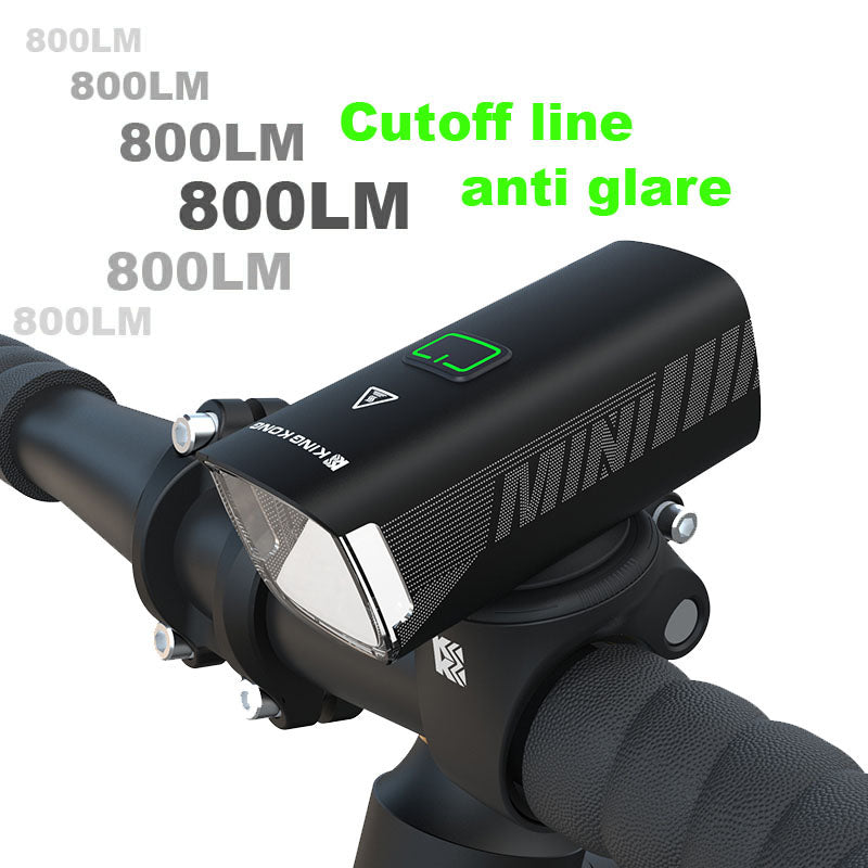 KINGKONG L100-X7 Mini 800LM Metal Bike Headlight Outdoor Cycling Bicycle Light Bicycle Safety Lamp with Lock Base