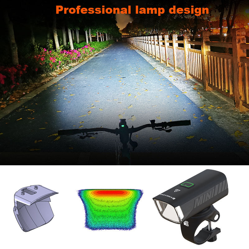 KINGKONG L100-X7 Mini 800LM Metal Bike Headlight Outdoor Cycling Bicycle Light Bicycle Safety Lamp with Lock Base