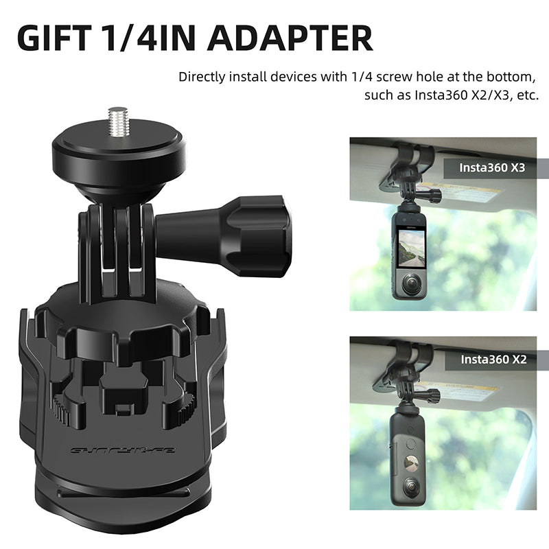 SUNNYLIFE ZJ585 Car Visor Action Camera Mount Adapter Plastic Sport Camera Car Holder
