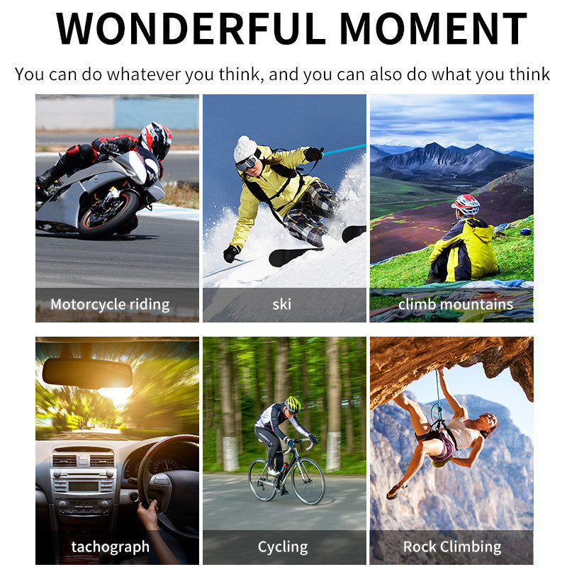 VIRAN V8 4K Outdoor Motorcycle Car Recorder 1.54 IPS HD Screen Action Camera IP68 Waterproof Anti-Shaking Sports Camera
