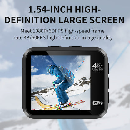 VIRAN V8 4K Outdoor Motorcycle Car Recorder 1.54 IPS HD Screen Action Camera IP68 Waterproof Anti-Shaking Sports Camera