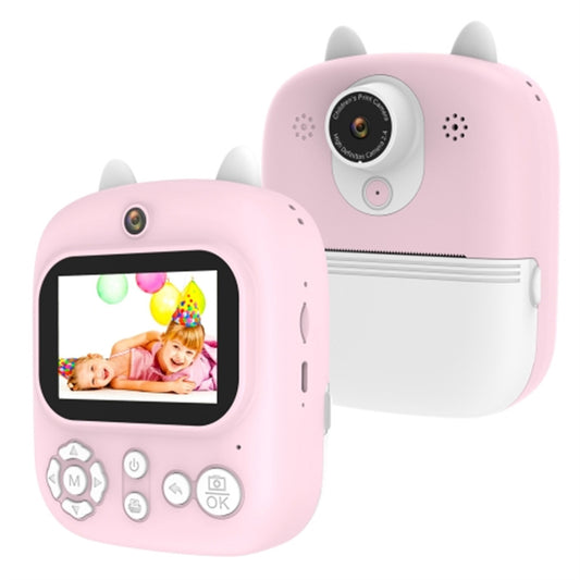 1200W Pixel 2.4-inch IPS Screen Kids Camera Inkless Print Instant Camera with 32G Memory Card, Card Reader