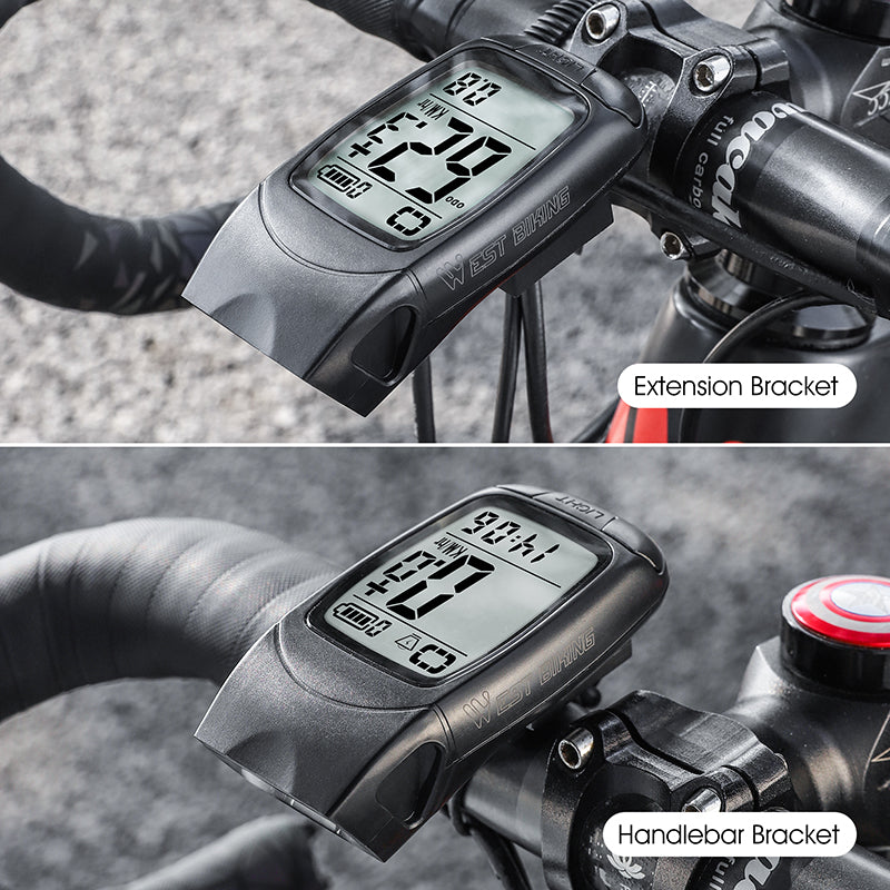 WEST BIKING YP0702095 3-in-1 Bike Computer Headlight Horn Bicycle Cycling Wireless Digital Odometer