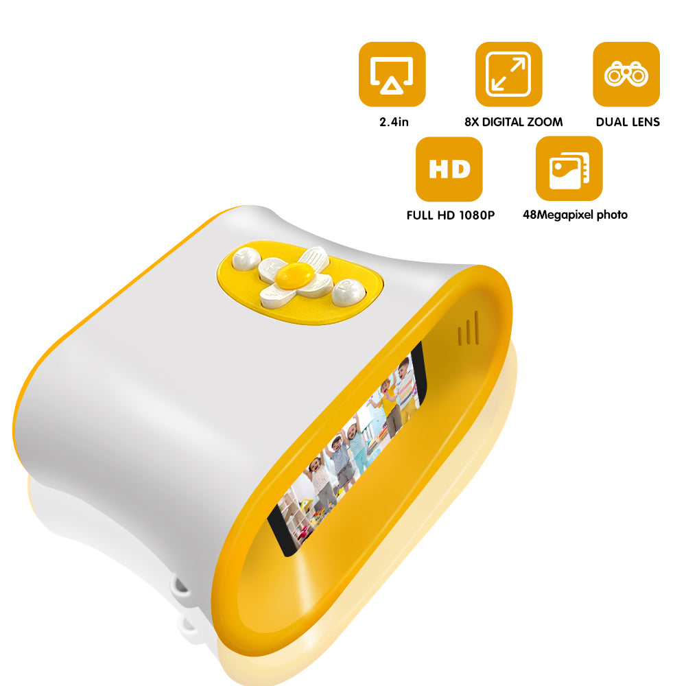 DT15 Kids Microscope Telescope Portable Children Color Digital Camera Binocular with 2.4'' Screen