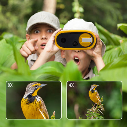 DT15 Kids Microscope Telescope Portable Children Color Digital Camera Binocular with 2.4'' Screen