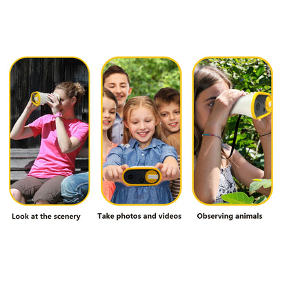 DT15 Kids Microscope Telescope Portable Children Color Digital Camera Binocular with 2.4'' Screen