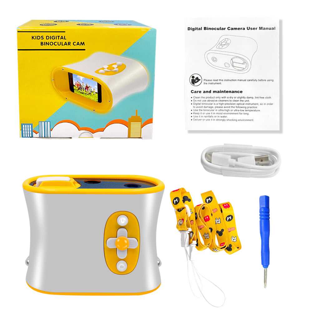 DT15 Kids Microscope Telescope Portable Children Color Digital Camera Binocular with 2.4'' Screen