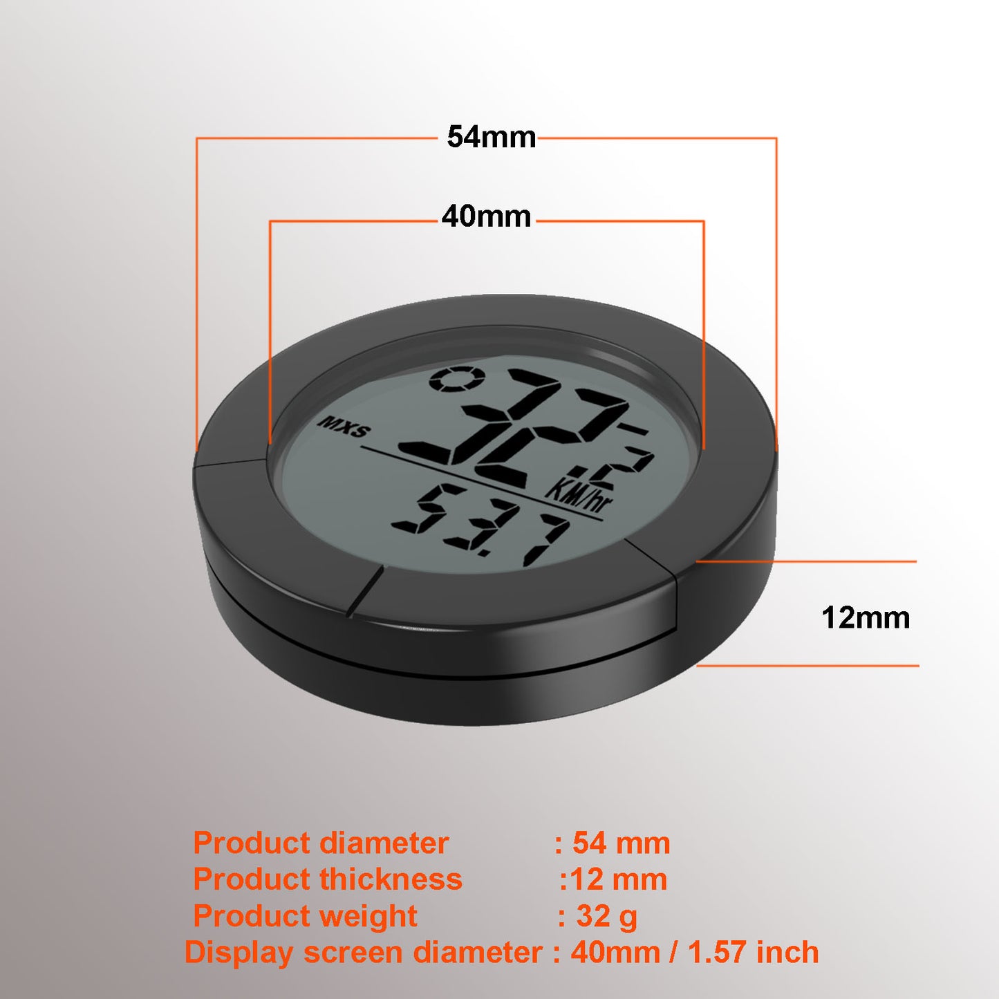 B50-BC23 Bicycle Speedometer with Temperature Measuring Waterproof 1.57 Bicycle Code Meter (Standard Bracket Version)