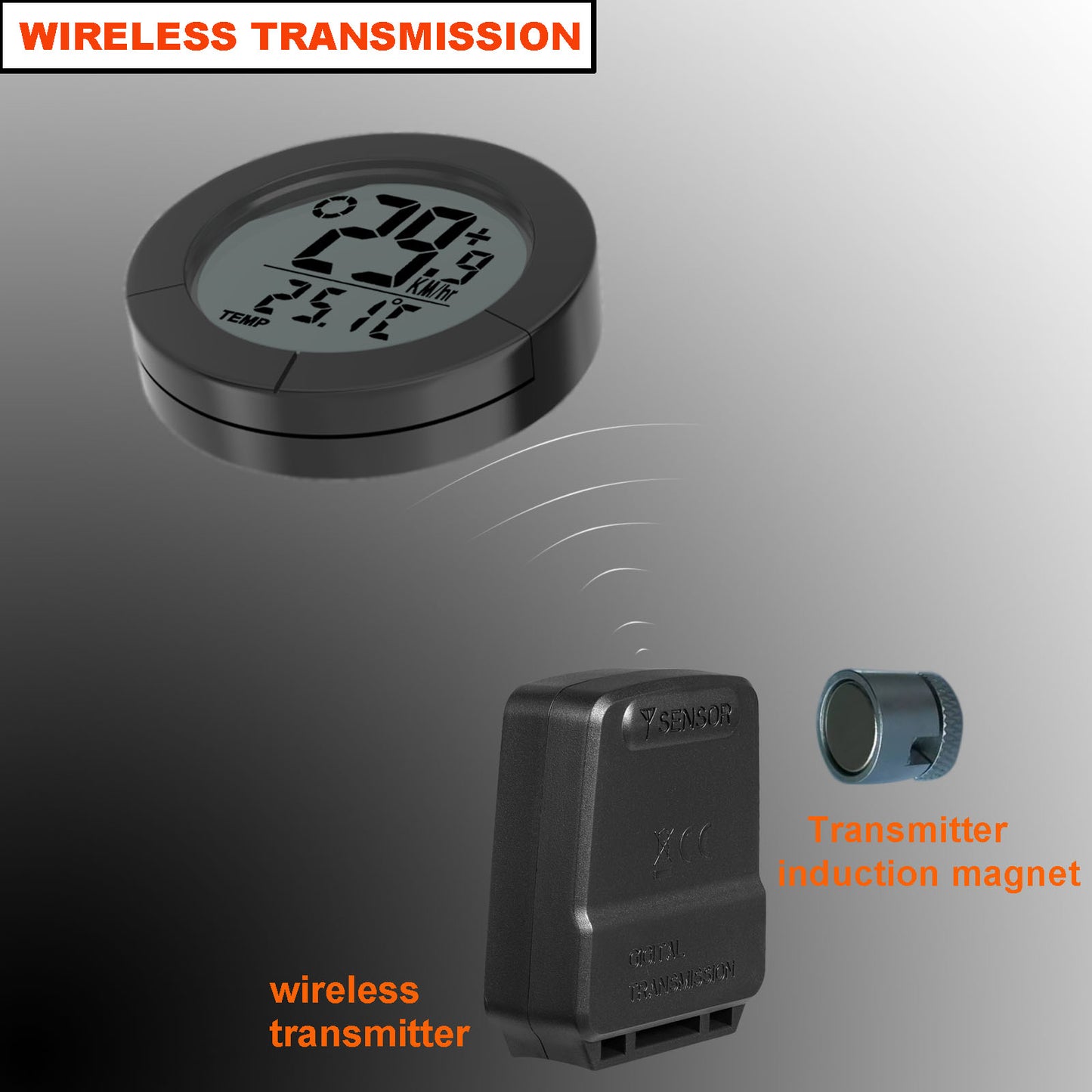 B50-BC23 Bicycle Speedometer with Temperature Measuring Waterproof 1.57 Bicycle Code Meter (Standard Bracket Version)