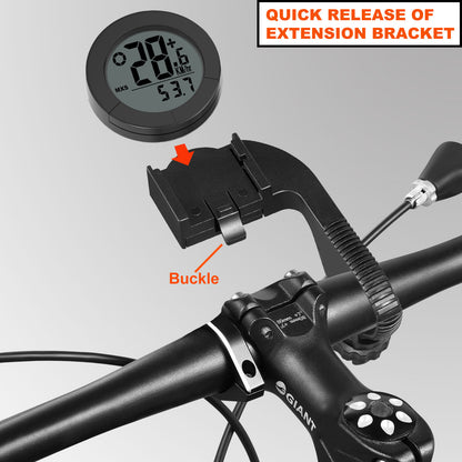 B50-BC23 1.57 Display Bicycle Speedometer Temperature Measuring Waterproof Bike Code Meter with Extension Bracket