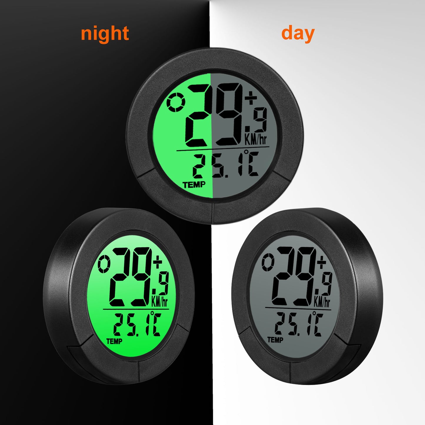 B50-BC23 1.57 Display Bicycle Speedometer Temperature Measuring Waterproof Bike Code Meter with Extension Bracket