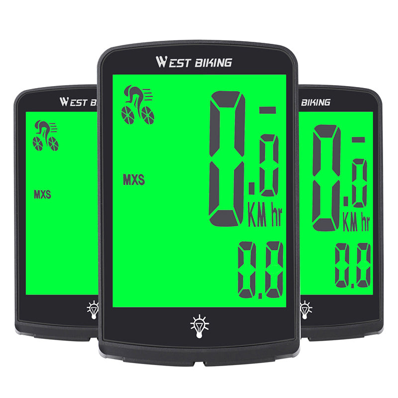 WEST BIKING YP0702100 3.4-inch Large Screen Speedometer Sensor APP Connect Cycling Code Meter for Bicycle, MTB, Road Bike