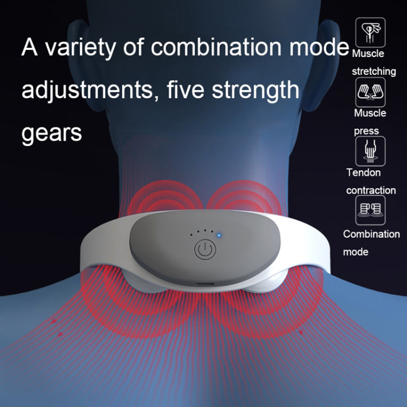 Electric Neck Massager TENS+EMS Pulse Pain Relief Neck Relax Massager with Heat Function