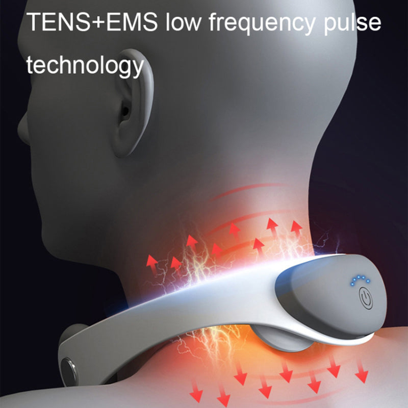 Electric Neck Massager TENS+EMS Pulse Pain Relief Neck Relax Massager with Heat Function