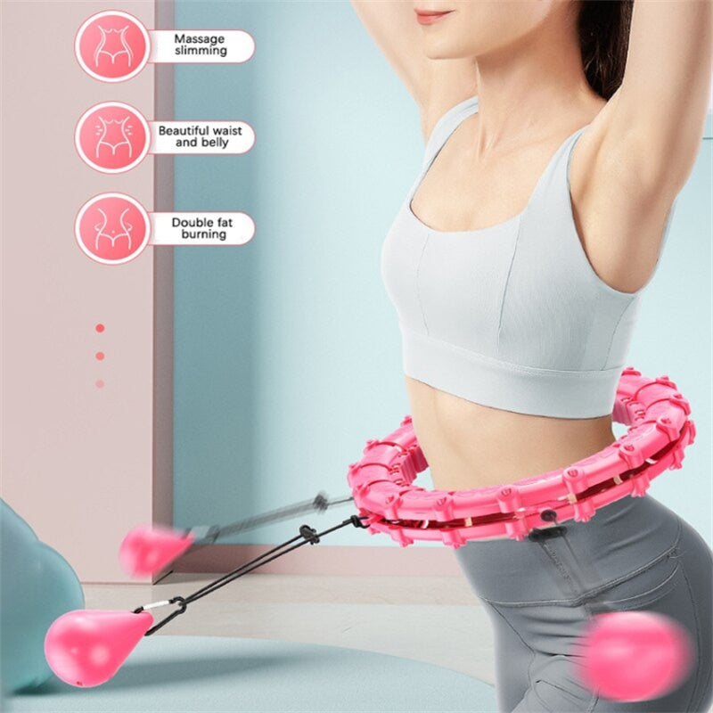 12 Sections Weighted Smart Slimming Hoop Fat Loss Equipment Detachable Massage Fitness Hoop