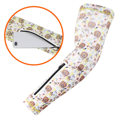 1Pc Sun Protection Arm Sleeves Outdoor Sports Sunblock Sleeves with Zippered Pouch for Cycling, Hiking (Size: L)