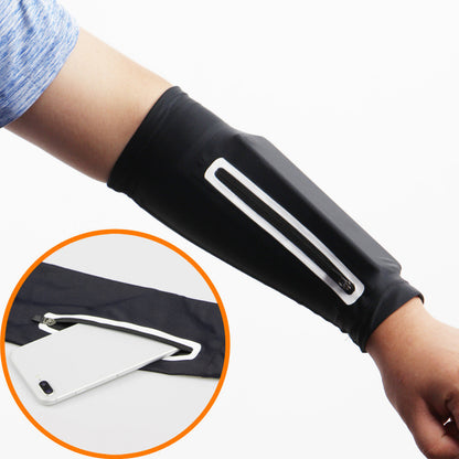 1Pc Sun Protection Arm Sleeves Outdoor Sports Sunblock Sleeves with Zippered Pouch for Cycling, Hiking (Size: L)