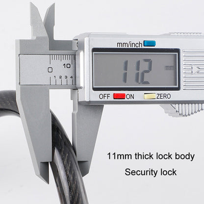 1.1m Steel Wire 5 Digit Password Key Lock MTB Bike Scooter Anti-theft Bicycle Lock, Upgraded Location Type