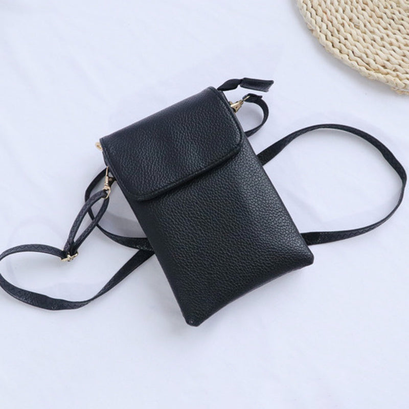 Retro PU Leather Crossbody Bag Small Shoulder Bag Phone Storage Pouch Travel Bag