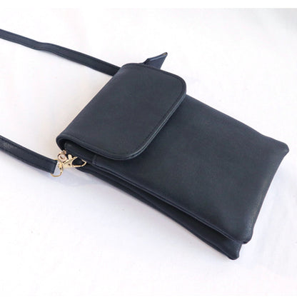 Retro PU Leather Crossbody Bag Small Shoulder Bag Phone Storage Pouch Travel Bag