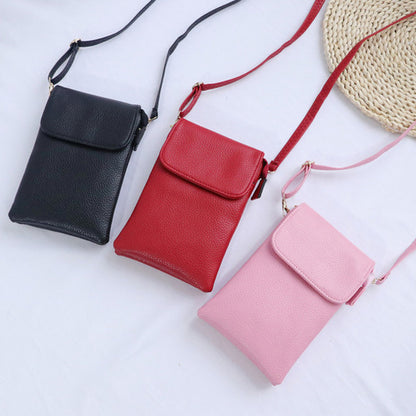 Retro PU Leather Crossbody Bag Small Shoulder Bag Phone Storage Pouch Travel Bag