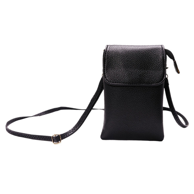 Retro PU Leather Crossbody Bag Small Shoulder Bag Phone Storage Pouch Travel Bag