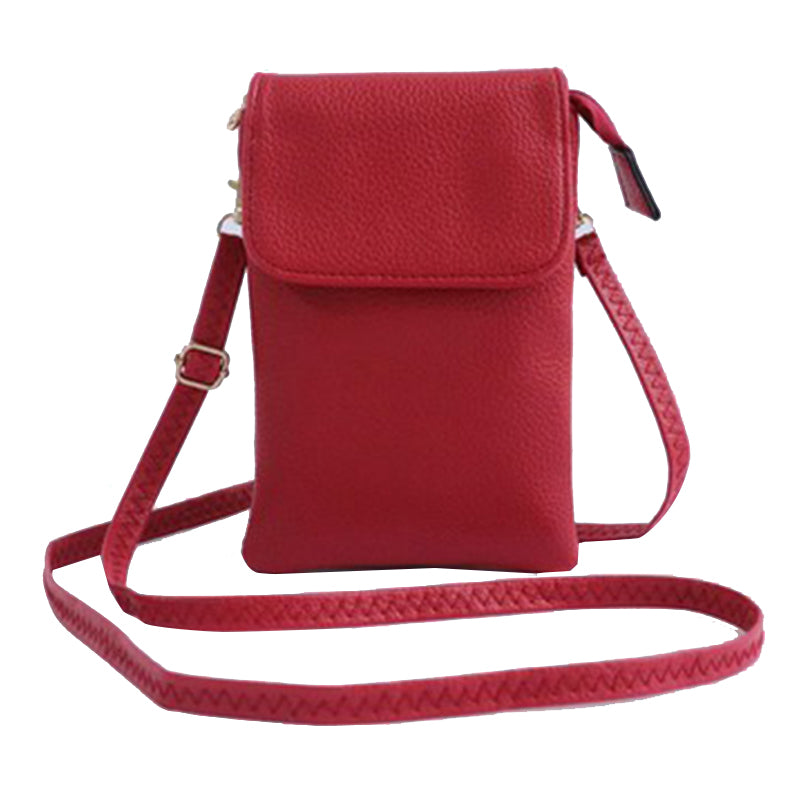 Retro PU Leather Crossbody Bag Small Shoulder Bag Phone Storage Pouch Travel Bag