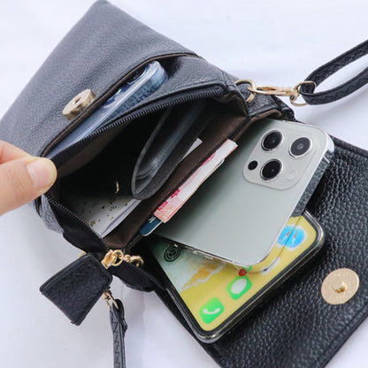 Retro PU Leather Crossbody Bag Small Shoulder Bag Phone Storage Pouch Travel Bag