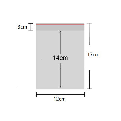 100Pcs 12x17cm Transparent Self Seal OPP Packing Bag Jewelry Stationery Clothes Storage Bag, Double Layer 0.08mm