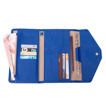 RFID Blocking Card Holder Wallet PU Leather Tri-Fold Travel Passport Bag Document Organizer