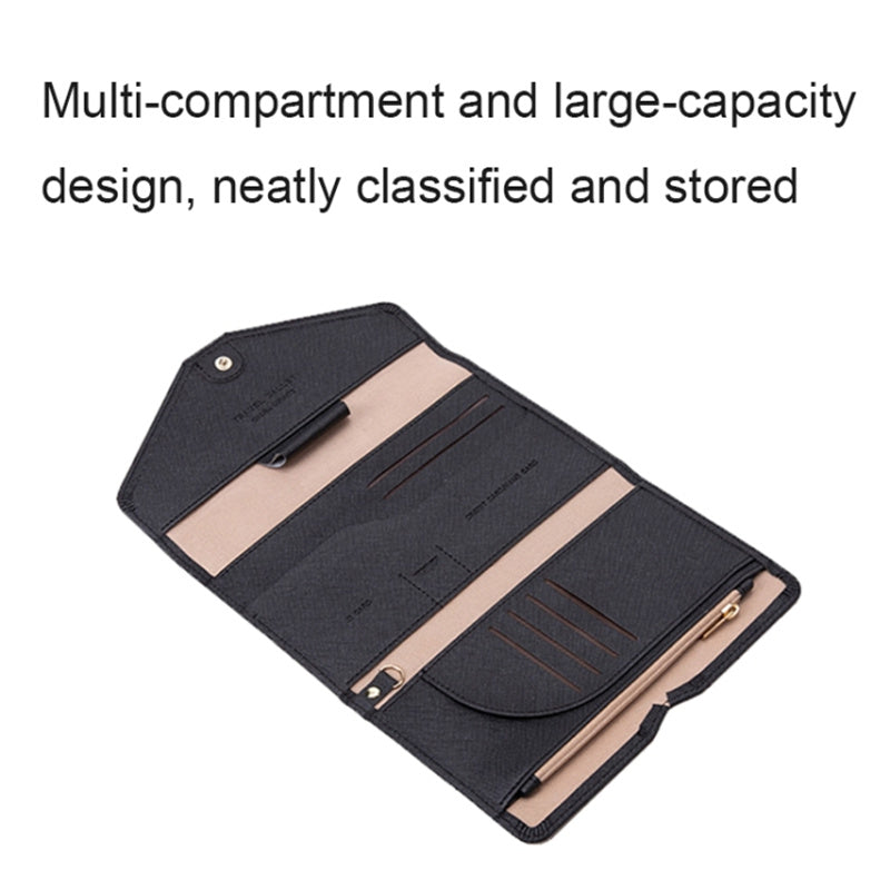 RFID Blocking Card Holder Wallet PU Leather Tri-Fold Travel Passport Bag Document Organizer