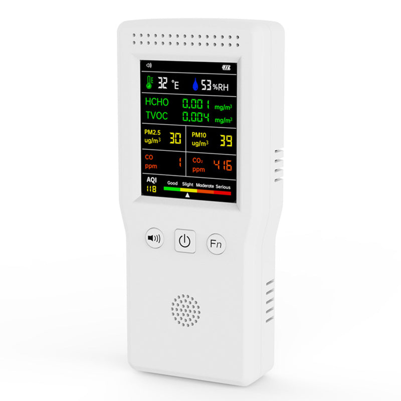 Air Quality Monitor 9-in-1 Formaldehyde Detector Temperature Humidity CO2 Meter Sensor Detect PM2.5 / PM10
