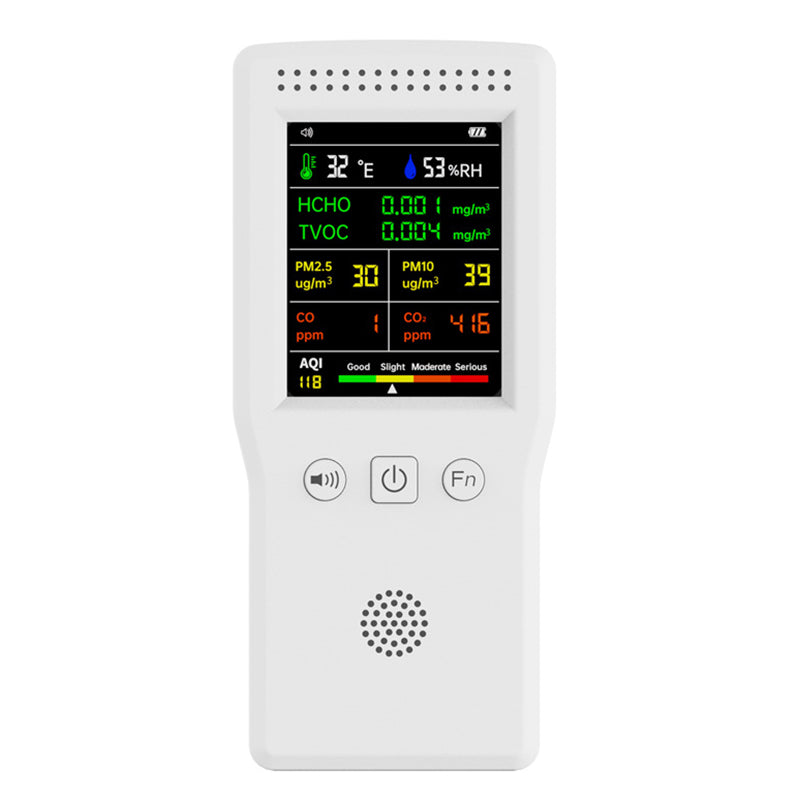 Air Quality Monitor 9-in-1 Formaldehyde Detector Temperature Humidity CO2 Meter Sensor Detect PM2.5 / PM10
