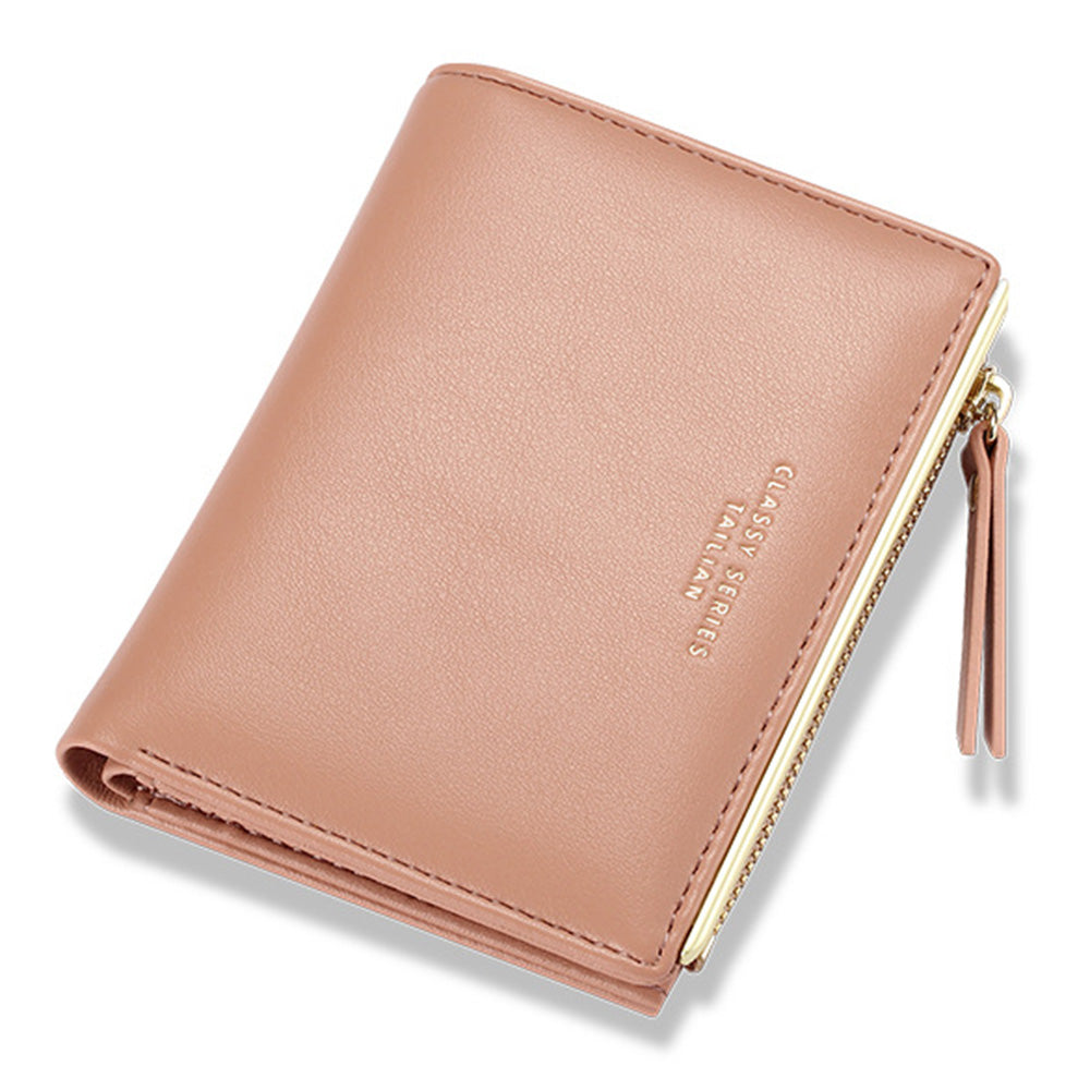 TAILIAN T2602-121 Women PU Leather Zipper Pocket Short Wallet Cards Cash Holder Purse