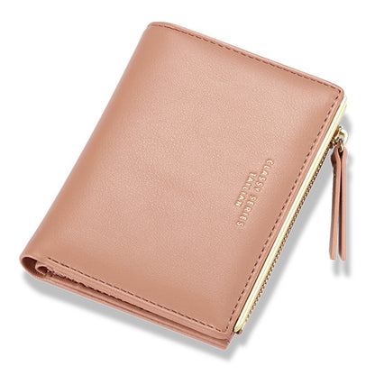 TAILIAN T2602-121 Women PU Leather Zipper Pocket Short Wallet Cards Cash Holder Purse