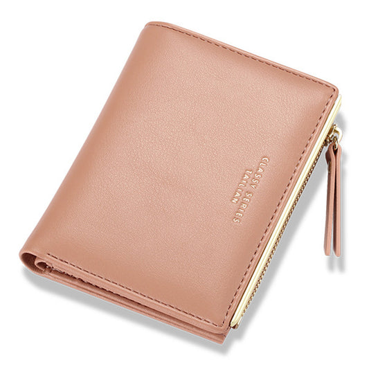 TAILIAN T2602-121 Women PU Leather Zipper Pocket Short Wallet Cards Cash Holder Purse