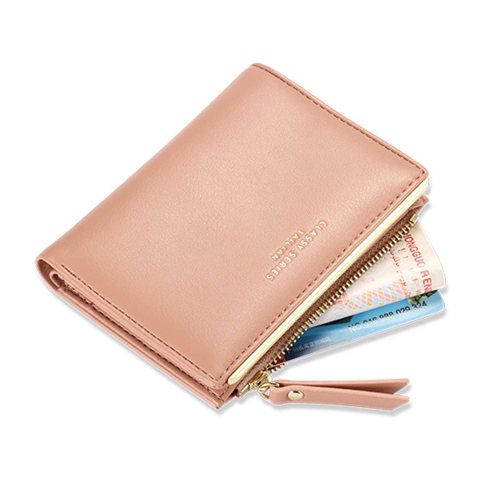 TAILIAN T2602-121 Women PU Leather Zipper Pocket Short Wallet Cards Cash Holder Purse