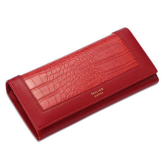 TAILIAN T8806-073 Crocodile Texture Women Long Wallet PU Leather Clutch Bag Cards Cash Holder Purse